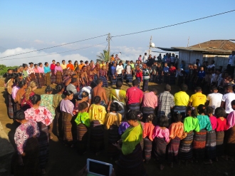 Traditional dance during a festival celebrating ancestors in Pemo Village, Flores